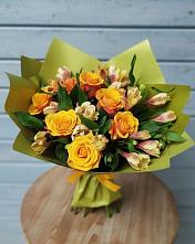 Букет цветов из:  Альстромерии и Розы в Ярославской Краснодарский край