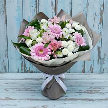 Букет цветов из:  Герберы, Альстромерии и Хризантемы в Ярославской Краснодарский край
