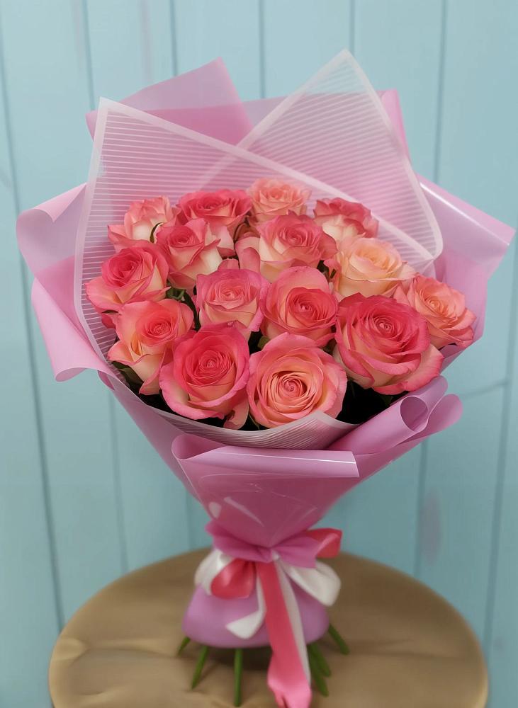 Букет 15 Розовых роз Равель в Ярославской Краснодарский край