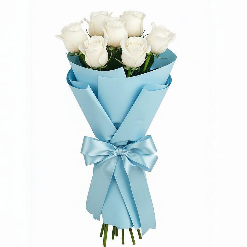 Букет 7 белых роз Проуд в Ярославской Краснодарский край