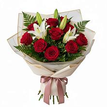 Букет цветов из:  Лилии и Розы в Ярославской Краснодарский край