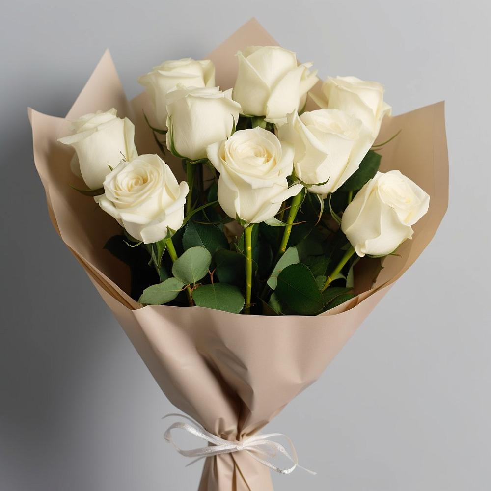 Букет 9 Белых роз Эдлесс Лав в Ярославской Краснодарский край