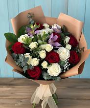 Букет цветов из:  Розы и Альстромерии в Ярославской Краснодарский край