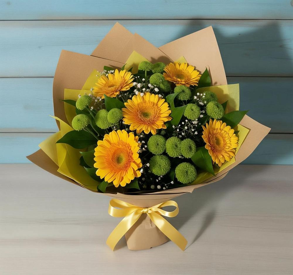 Букет цветов из: Герберы и Хризантемы в Ярославской Краснодарский край