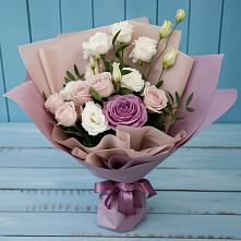 Букет цветов из:  Розы и Лизиантусы в Ярославской Краснодарский край