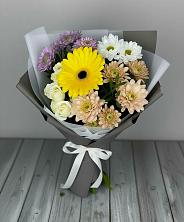 Букет цветов из:  Розы, Герберы и Хризантемы в Ярославской Краснодарский край