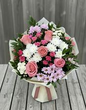 Букет цветов из:  Альстромерии, Гвоздики, Розы и Хризантемы #REPLACE_PRED# Ярославской Краснодарский край