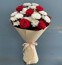 Букет цветов из:  Розы и Хризантемы в Ярославской Краснодарский край