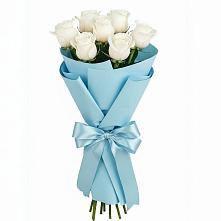 Букет 7 белых роз Проуд в Ярославской Краснодарский край