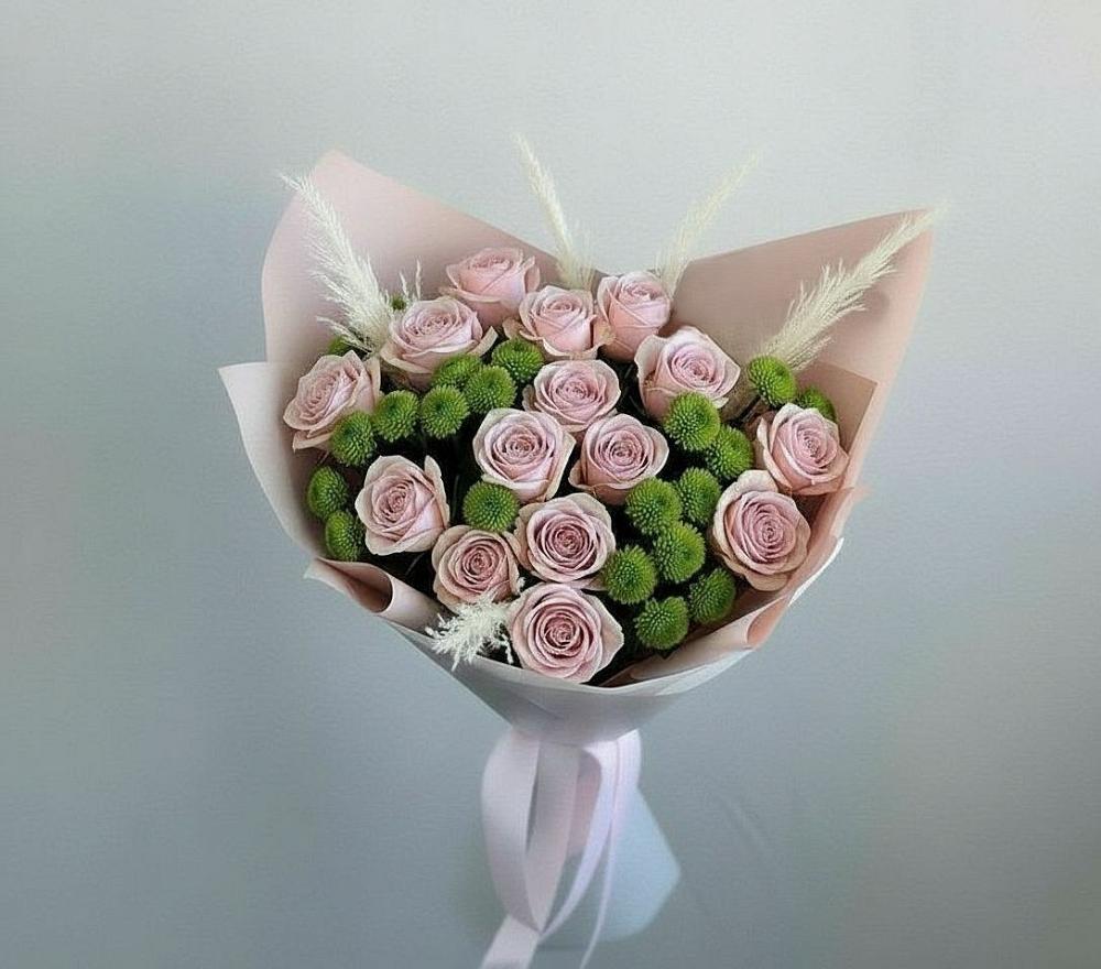 Букет цветов из: Розы и Хризантемы в Ярославской Краснодарский край