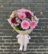 Букет цветов из:  Герберы и Хризантемы в Ярославской Краснодарский край