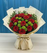 Букет цветов из:  Розы и Хризантемы в Ярославской Краснодарский край